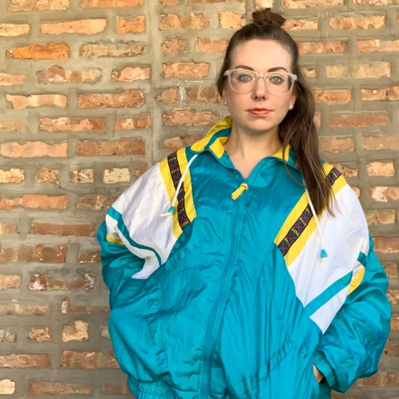 Pro Spirit Athletic Gear Jackets & Blazers - VINTAGE PRO SPIRIT Unisex Aqua Windbreaker